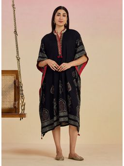 Lakshita - Black Printed Rayon Kaftan