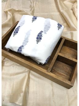 Palash - White Women Hand Block Printed Cotton Unstitched Kurta