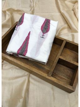 Palash - White Women Printed Cotton Unstitched Kurta