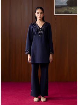 Lakshita - Arisha Navy Blue Embroidered Co-Ord Set