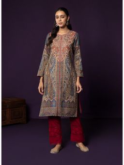 Lakshita - Pink Paisley Printed Straight Kurta