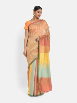 Fabindia - Modal Blend Striped Saree