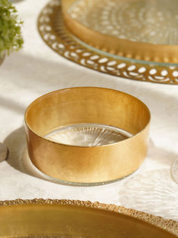 Pure Home + Living - Clear and Gold Side Bowl with Goil Foil Rim