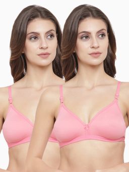 Floret - Wirefree Non-padded Seamless Bra - Pink