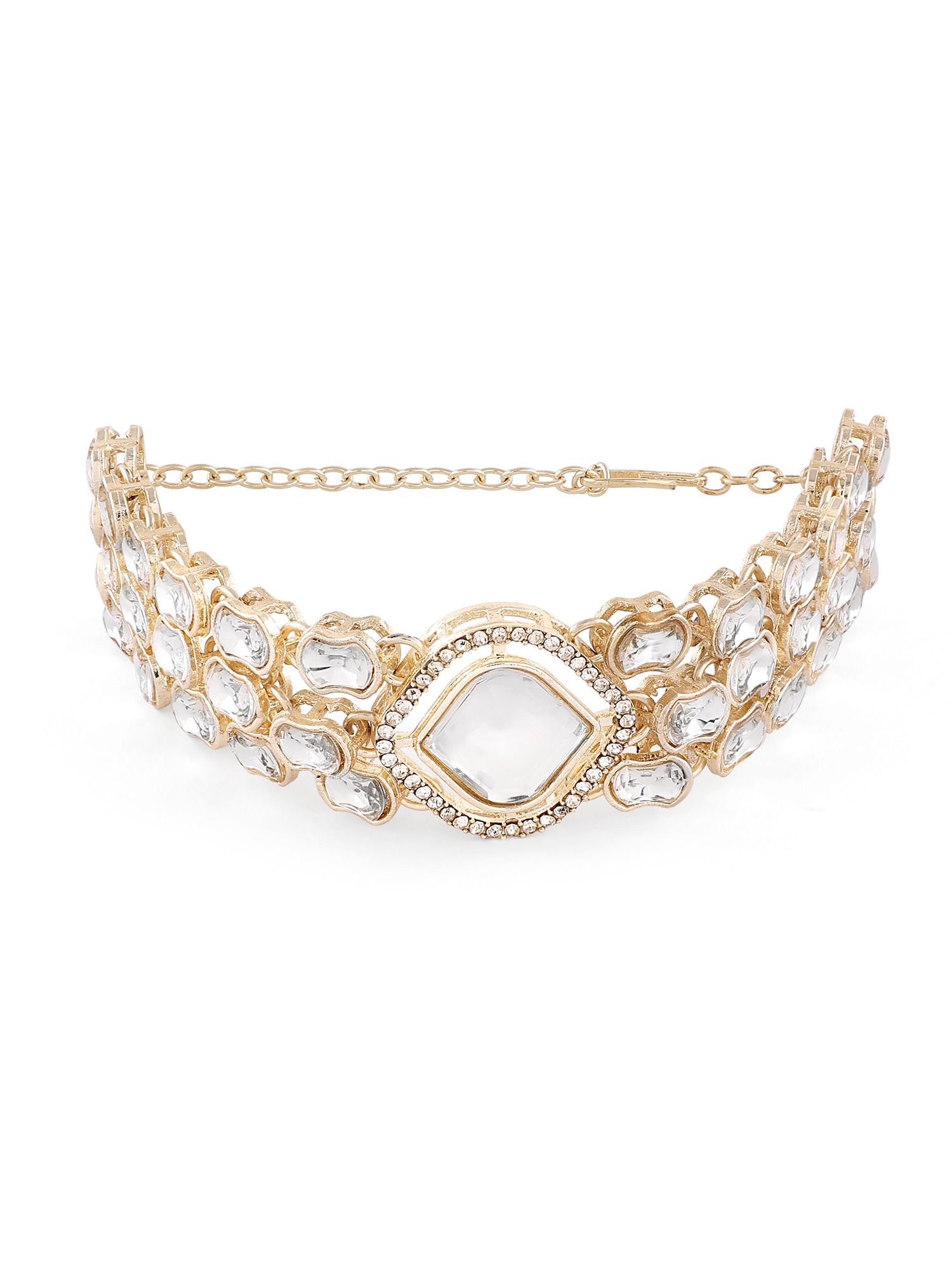 Buy Zaveri Pearls Gold Tone Artificial Stones Austrian Diamonds