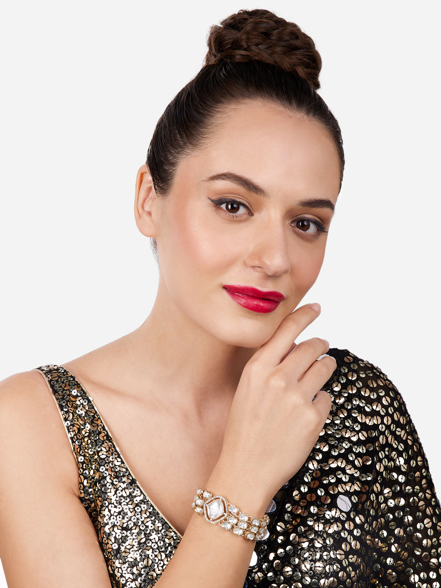 Buy Zaveri Pearls Gold Tone Artificial Stones Austrian Diamonds