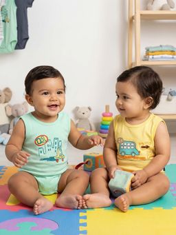 Nautinati - Multi-Color Printed Regular Romper (Pack of 2)