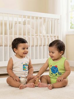 Nautinati - Multi-Color Printed Regular Romper (Pack of 2)
