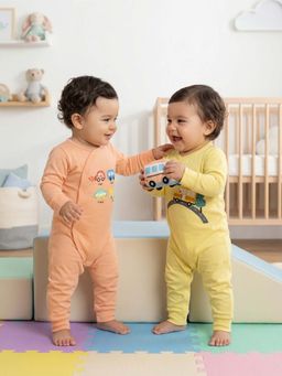 Nautinati - Multi-Color Printed Regular Romper (Pack of 2)