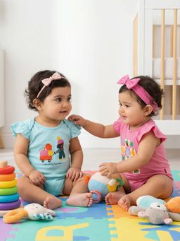 Nautinati - Multi-Color Printed Regular Romper (Pack of 2)