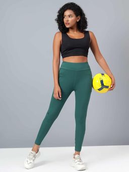 Dida - Green Solid Skinny Fit Tights