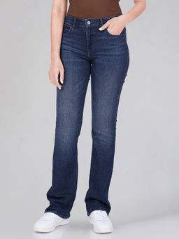 Wrangler - Women Blue Boot Cut Fit Mid Rise Jeans