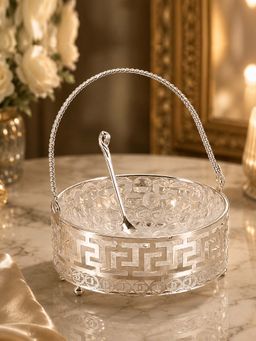 EKAANI - Silver Decorative Bowl with Spoon