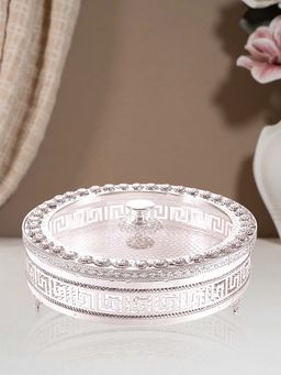 EKAANI - Silver Dryfruit Round Laddo Decorative Box