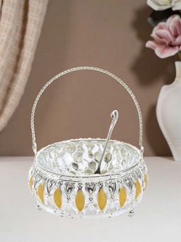 EKAANI - Silver Decorative Bowl with Spoon