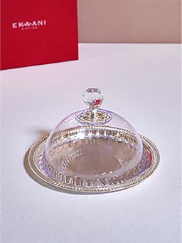 EKAANI - Silver Round Cake Decorative Tray