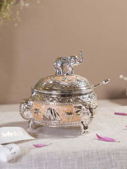 EKAANI - Peach Sugar Pot Decorative Box with Spoon