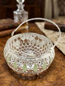 EKAANI - Green Glass Decorative Bowl