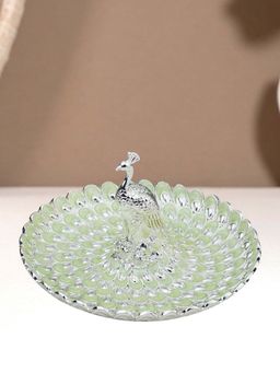 EKAANI - Peacock Platter - Green Enamel