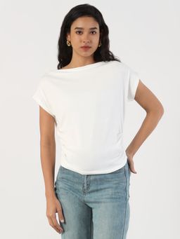 SHOWOFF - Women White Solid Top