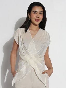 SHOWOFFFF - Women White Solid Top