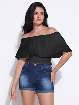 SHOWOFF - Women Black Solid Top