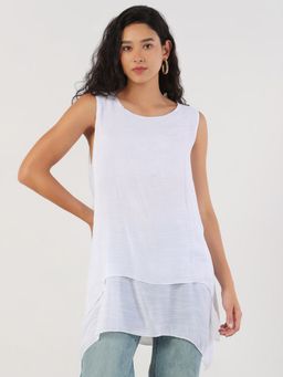 SHOWOFF - Women White Solid Top