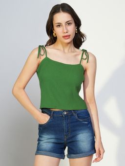 SHOWOFFFF - Women Green Solid Top