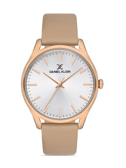 Daniel Klein - Grey Color Leather Strap Watch for Women DK.1.13196-5