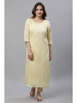 Aurelia - Yellow Semi Sheer Chanderi Kurta
