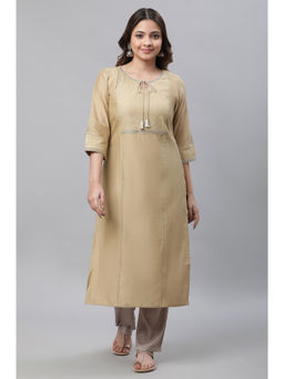 Aurelia - Gold Chanderi Festive Kurta