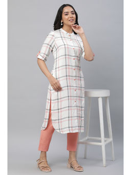 Aurelia - White Checker Modern Ethnic Casual Kurta