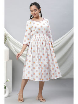 Aurelia - White Floral Printed Short Dress