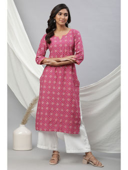 Aurelia - Raspberry Pink Printed Kurta