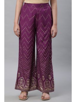 Aurelia - Purple Printed Festive Palazzo