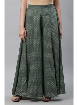 Aurelia - Green Printed Semi-Flared Palazzo