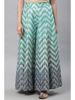 Aurelia - Green Printed Semi-Flared Palazzo