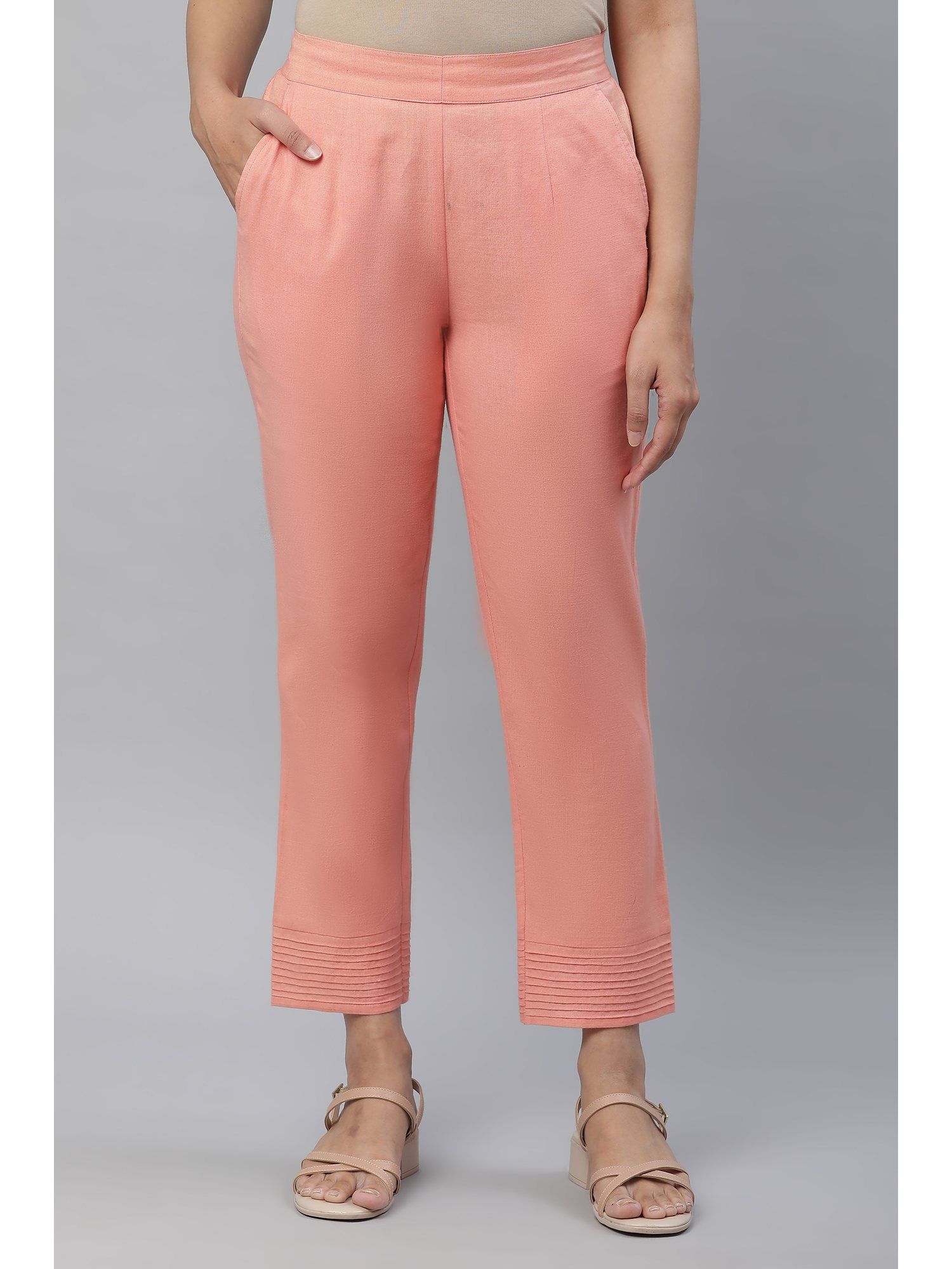 aurelia Peach Cotton Flax Pant-picture-43