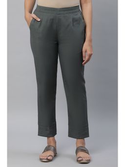 Aurelia - Green Cotton Flax Pant