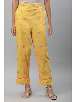 Aurelia - Yellow Floral Printed Pant