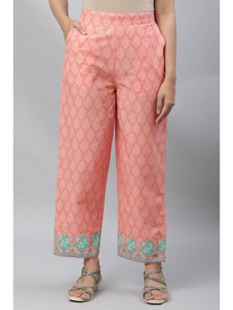 Aurelia - Peach Printed Narrow Pant