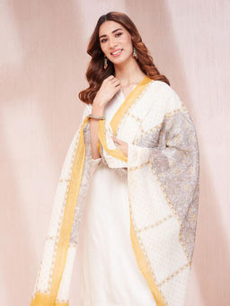 Fabindia - Natural Cotton Silk Hand Block Printed Dupatta