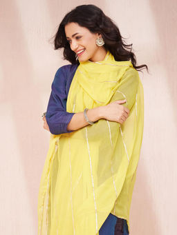 Fabindia - Yellow Viscose Woven Dupatta