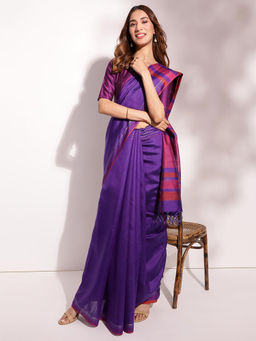 Fabindia - Purple Silk Woven Saree