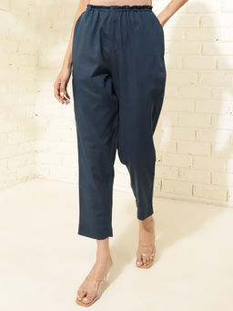 Fabindia - Indigo Cotton Full Length Ethnic Casual Pant