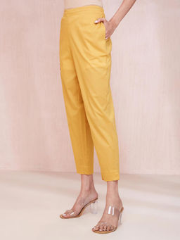 Fabindia - Yellow Cotton Regular Fit Casual Ethnic Pants