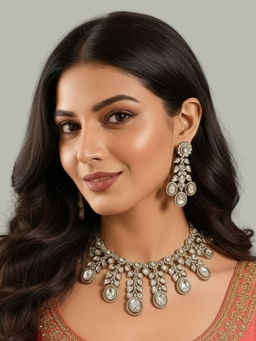 Auraa Trends - Elegant Kundan Necklace Set Festive Wear