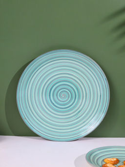 WEAVING HOMES - Green Spiral Dinner Plate