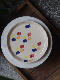 WEAVING HOMES - Multi-Color Crayon Plate