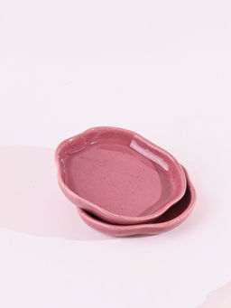 WEAVING HOMES - Pink Handmade Dessert Plate